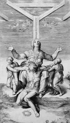 Pietà, incisa da Giulio Bonasone, 1556